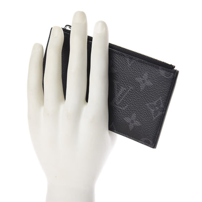 Louis Vuitton Monogram Eclipse Taiga Coin Card Holder 2 of 7