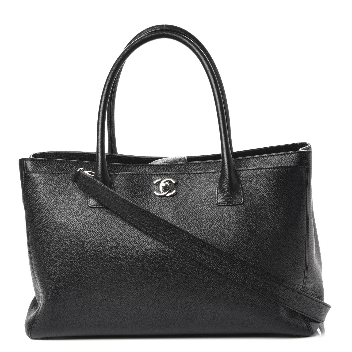 Chanel Calfskin Cerf Executive Shopper Tote Black 1 of 10