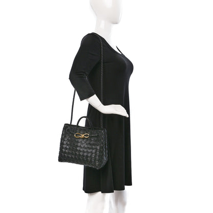 Bottega Veneta Nappa Intrecciato Small Andiamo Shoulder Bag Black 2 of 10
