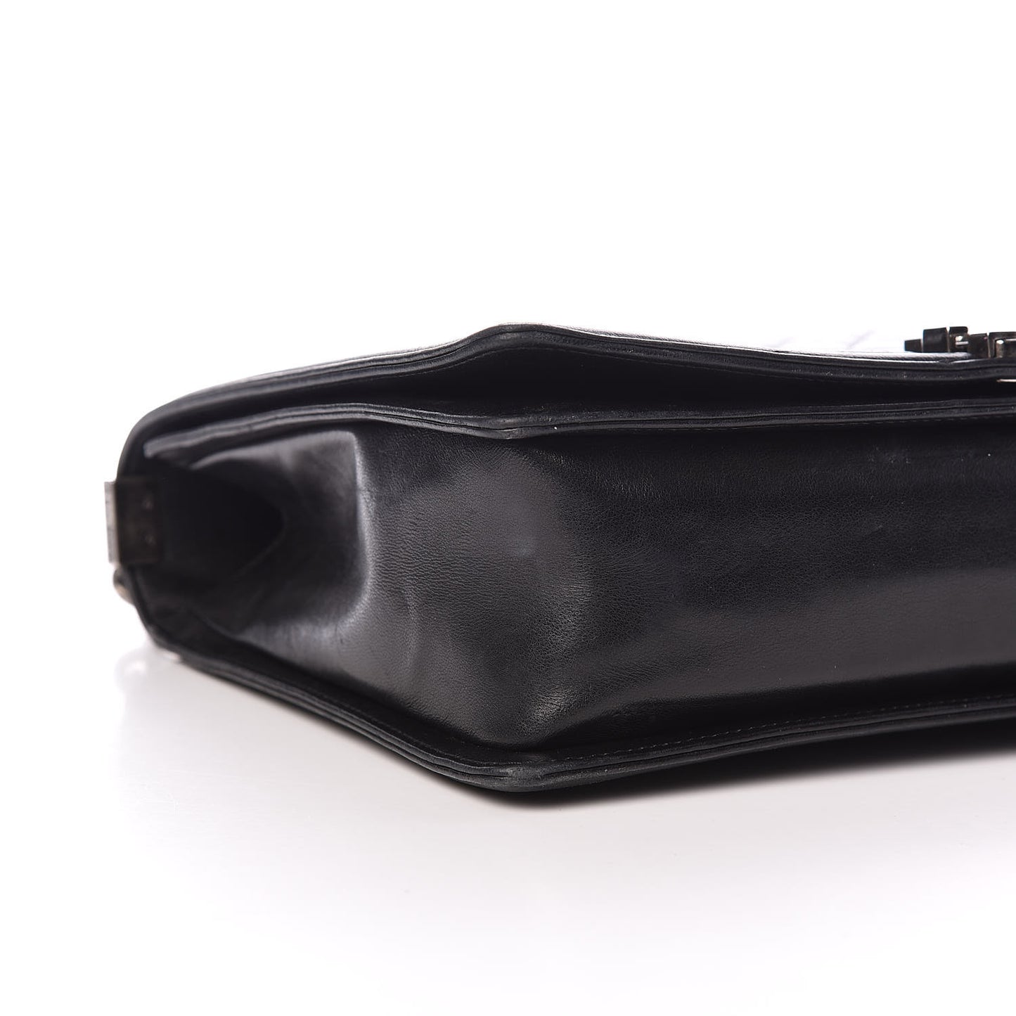 Lambskin Quilted Large Boy Flap Black
