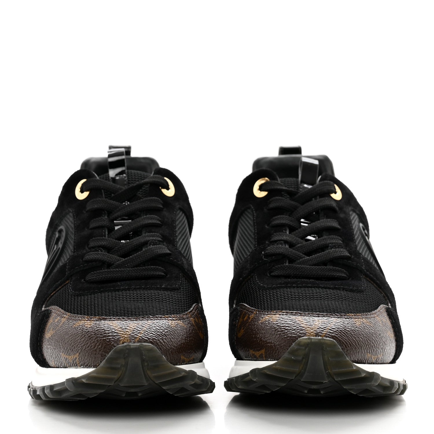 Louis Vuitton Suede Monogram Run Away Sneakers 38.5 Black 2 of 8