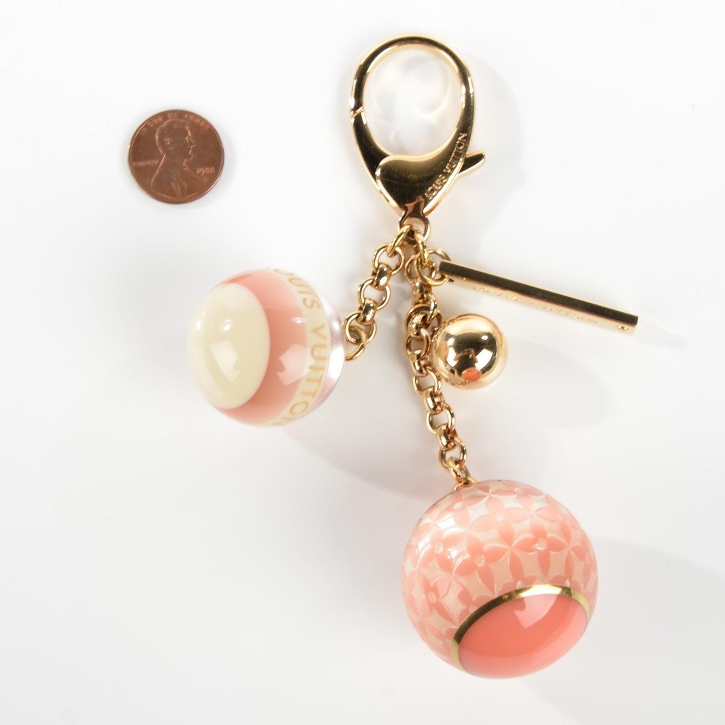 Mini Lin Croisette Bag Charm Pink