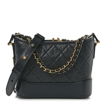 Chanel Aged Calfskin Quilted Small Gabrielle Hobo Black 1 of 9