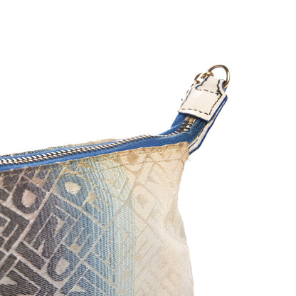 Fendi Canvas Ombre Logo Chain Strap Pochette Blue White 16 of 16