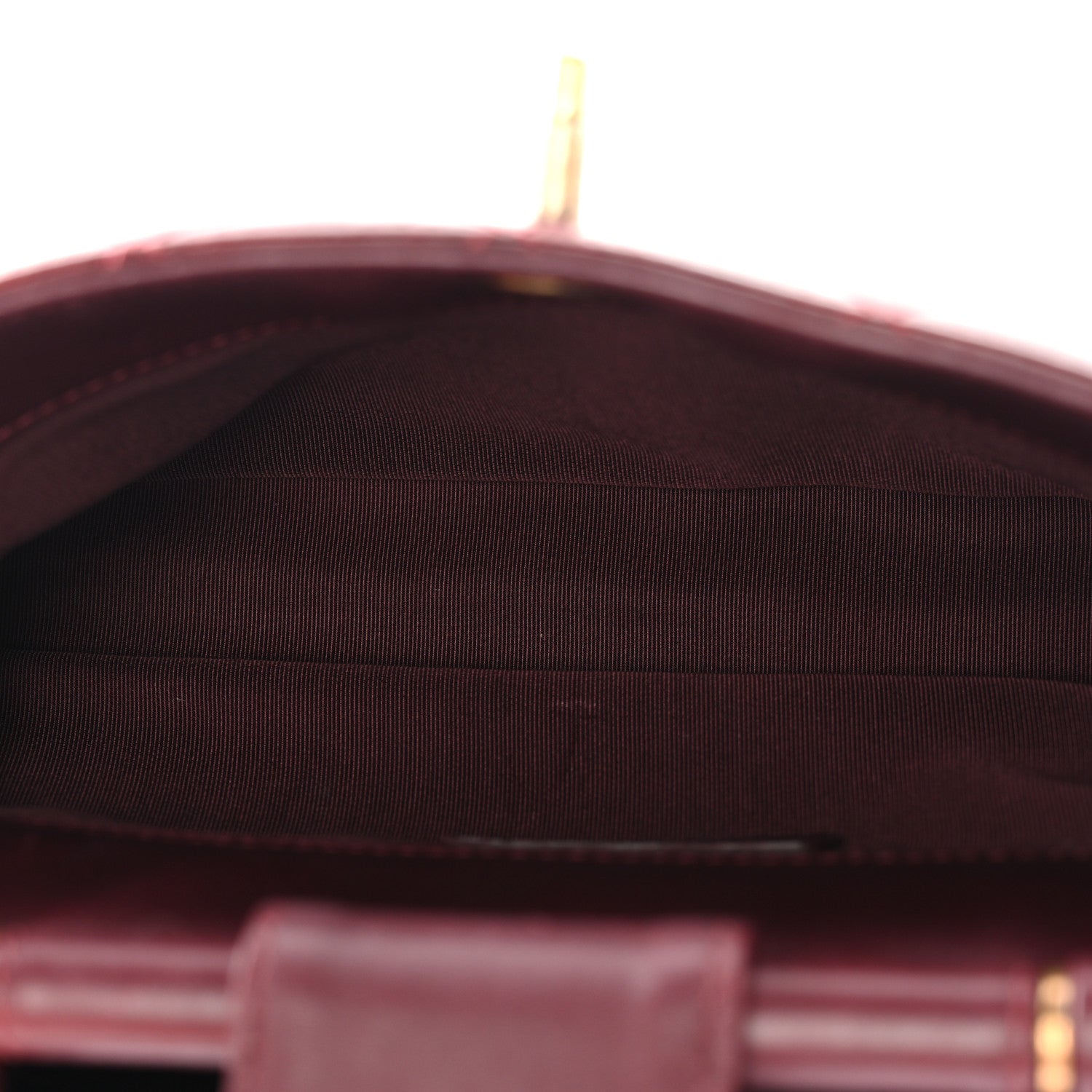 Chanel Glazed Calfskin Quilted Small Gold Bar Tote Red 5 of 11