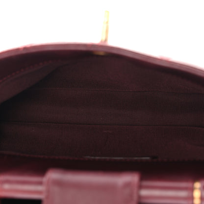 Chanel Glazed Calfskin Quilted Small Gold Bar Tote Red 5 of 11