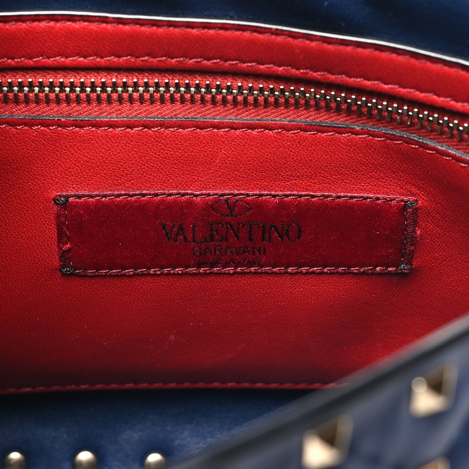 Valentino Garavani Nappa VLTN Print Medium Rockstud Spike Shoulder Bag Pure Blue White 6 of 11