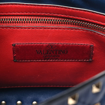 Valentino Garavani Nappa VLTN Print Medium Rockstud Spike Shoulder Bag Pure Blue White 6 of 11