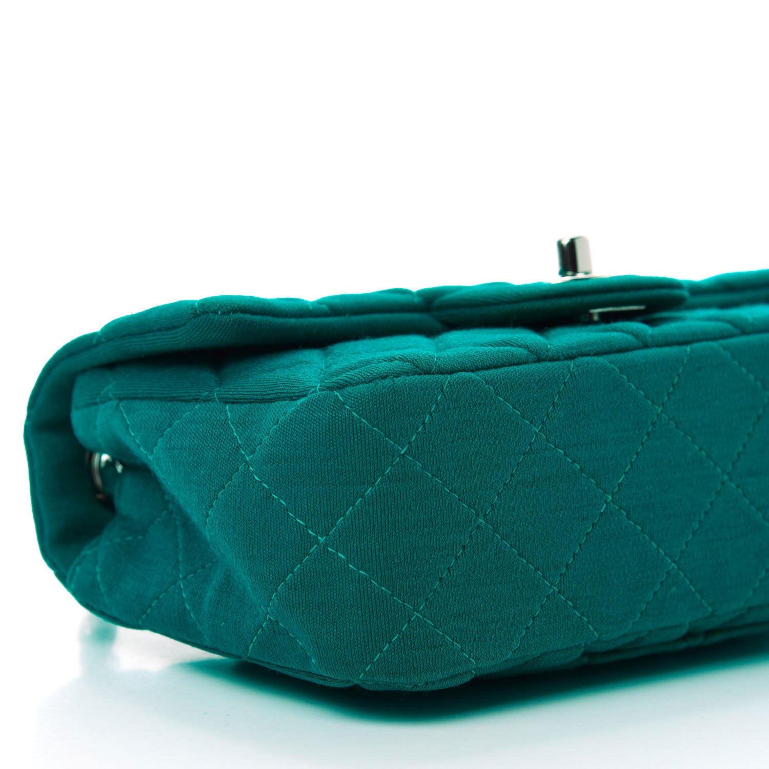Chanel Jersey Quilted Mini Rectangular Flap Green 6 of 13