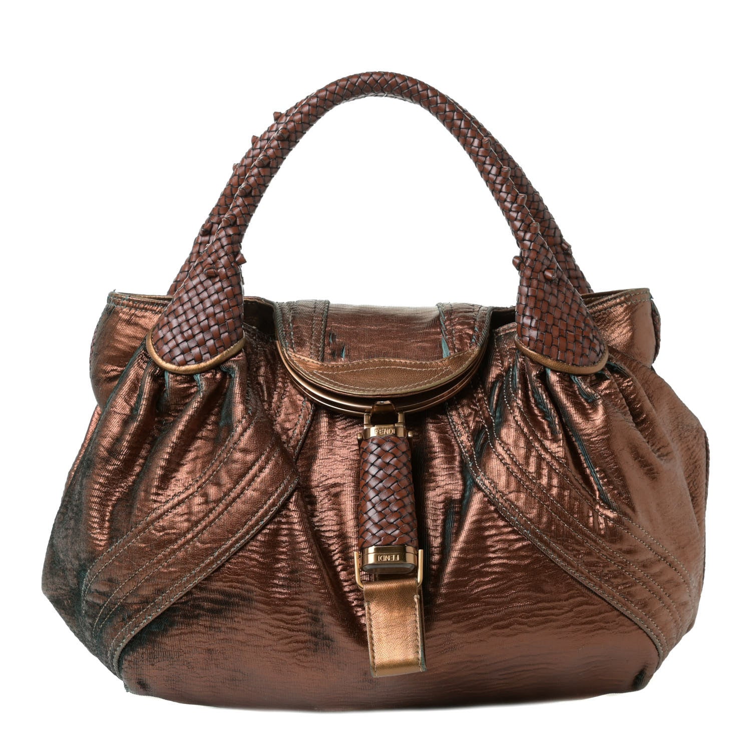 Fendi Nappa Fortuny Hologram Spy Tobacco Oro Ambrato 1 of 20
