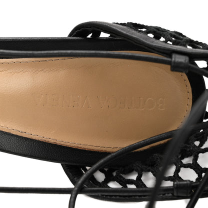 Bottega Veneta Mesh Nappa Stretch Ankle Tie 90mm Sandals 41 Black 8 of 10