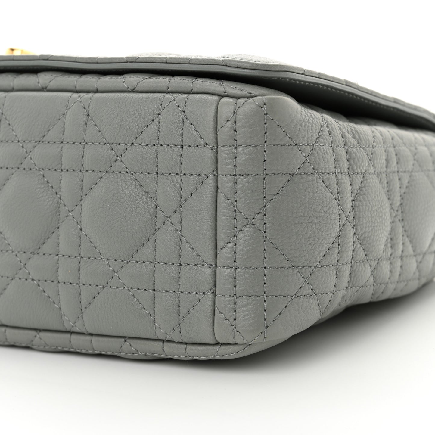 Grained Calfskin Cannage Large Caro Bag Grey Stone