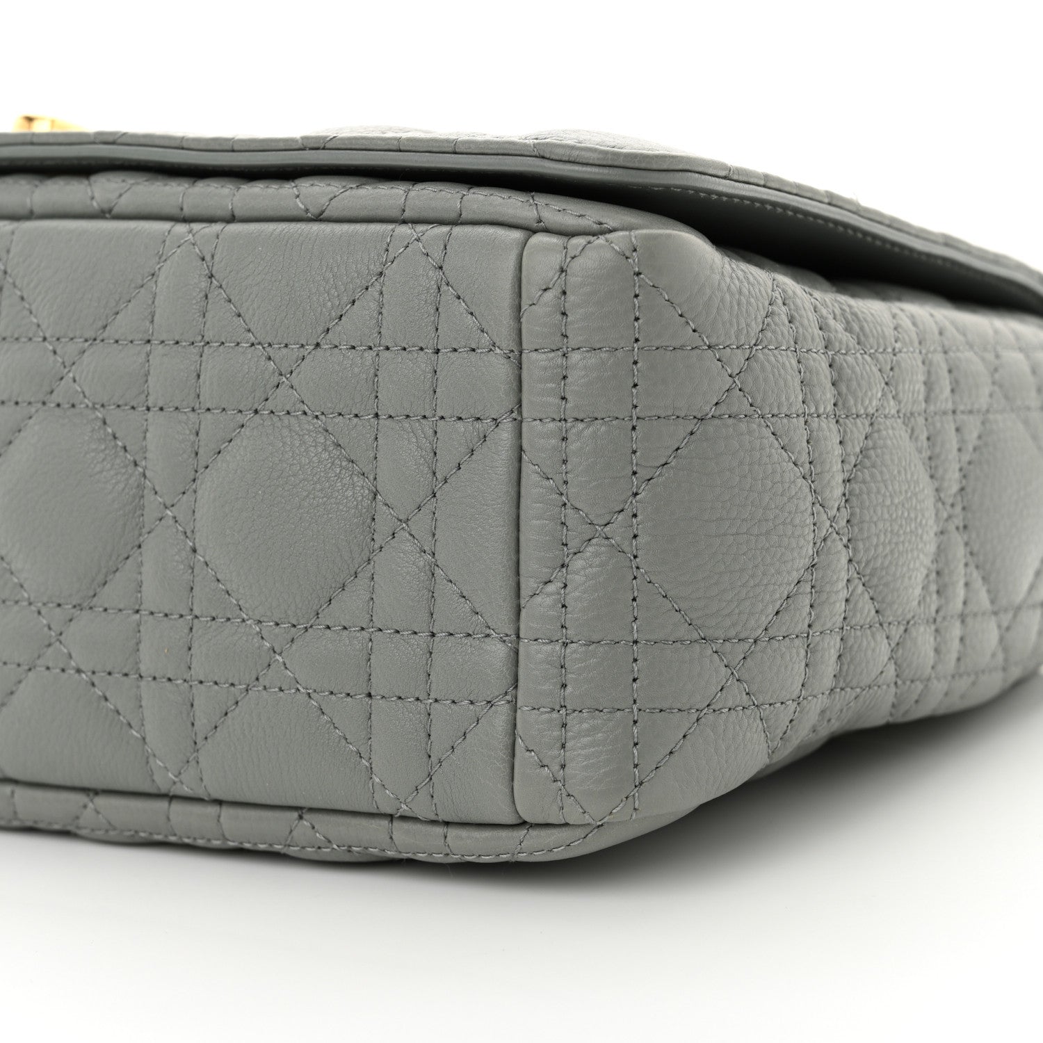 Christian Dior Grained Calfskin Cannage Large Caro Bag Grey Stone 10 of 11
