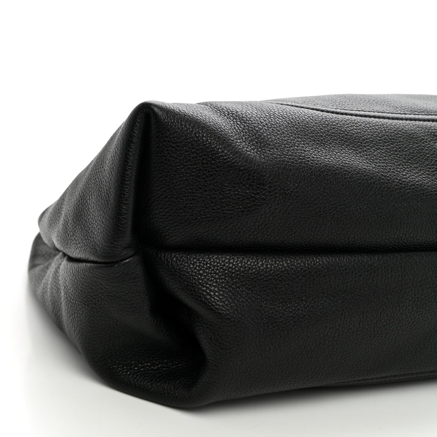 Grained Calfskin Softbit Maxi Shoulder Bag Black