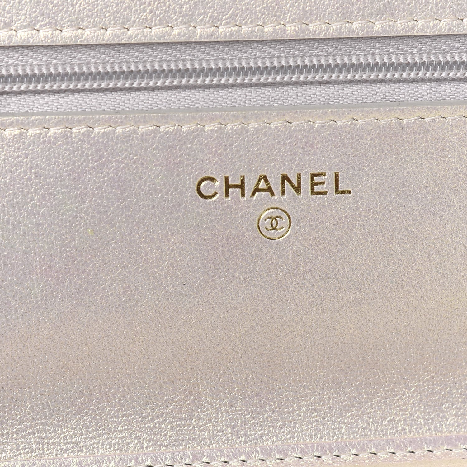 Chanel Iridescent Lambskin Quilted Wallet On Chain WOC Ivory 6 of 11
