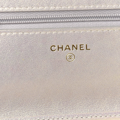 Chanel Iridescent Lambskin Quilted Wallet On Chain WOC Ivory 6 of 11