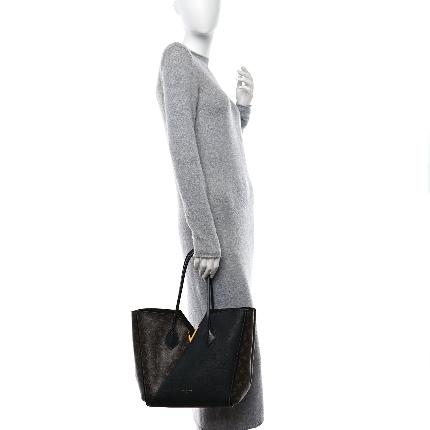 Louis Vuitton Calfskin Monogram Kimono Tote Black 2 of 16