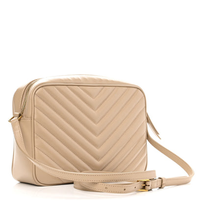 Saint Laurent Calfskin Matelasse Monogram Lou Camera Bag Dark Latte 2 of 12