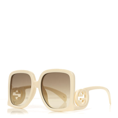 Gucci Acetate Rectangle Frame Sunglasses GG1326S White 1 of 7
