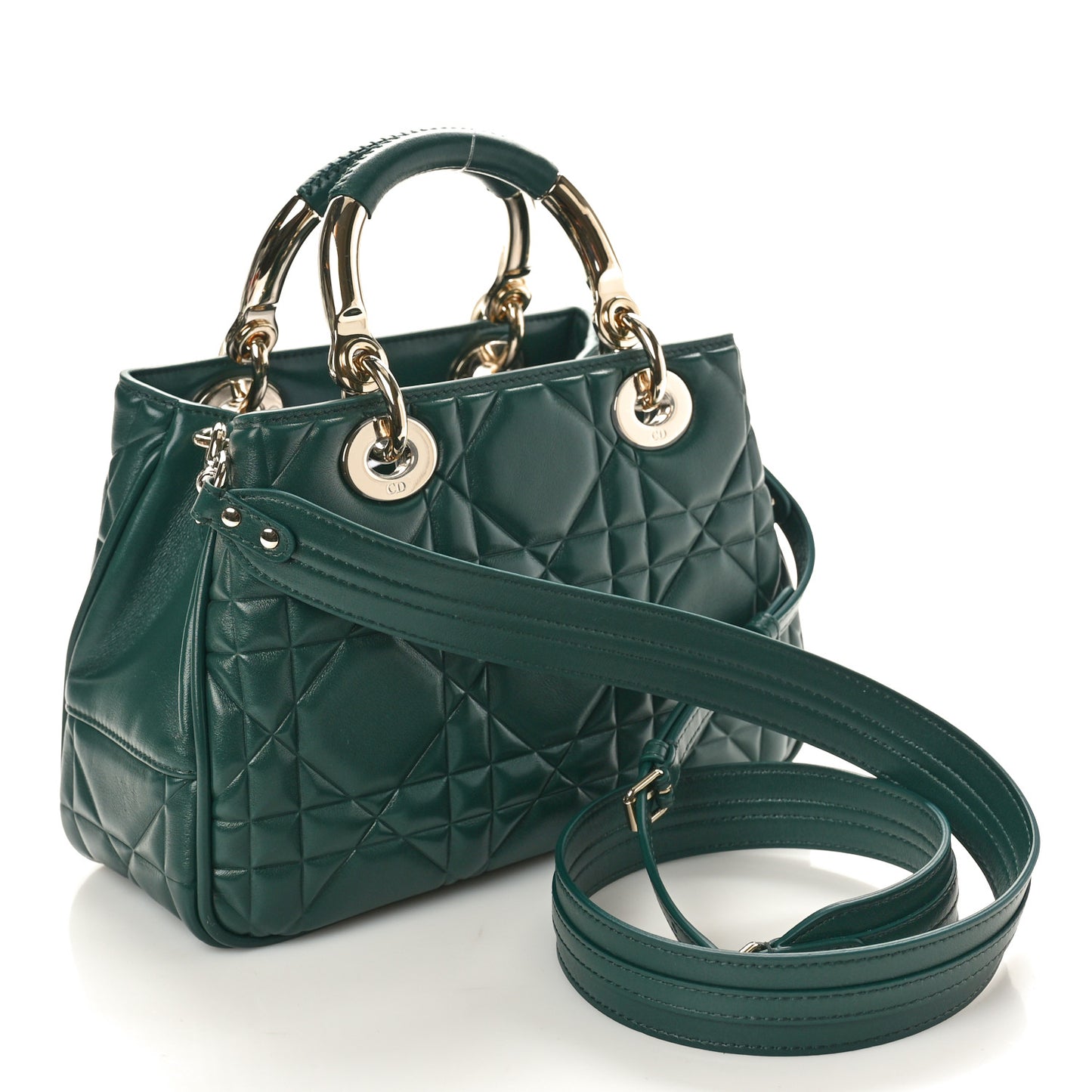 Calfskin Cannage Small The Lady 95.22 Dark Green