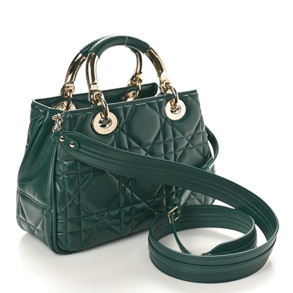 Christian Dior Calfskin Cannage Small The Lady 95.22 Dark Green 2 of 9