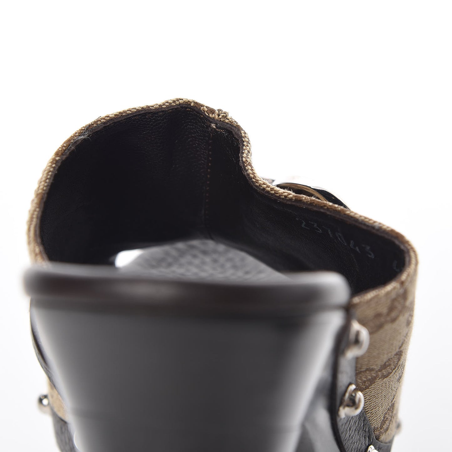 Monogram Cellarius Soft Calfskin Icon Bit Platform Clog High Heel Slide Sandals 40 Beige Ebony Cocoa