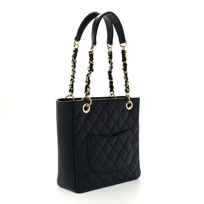 Chanel Caviar Quilted Petit Shopping Tote PST Black 3 of 11