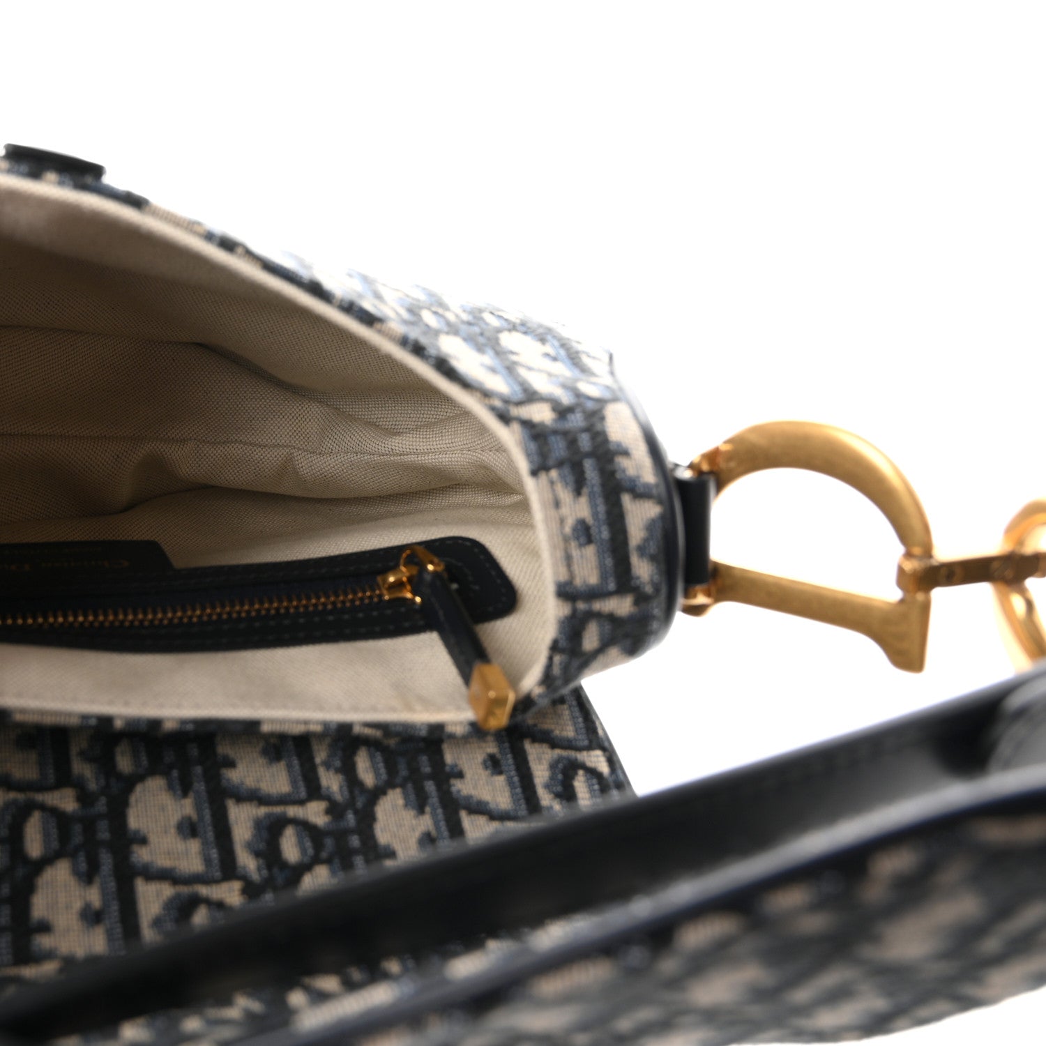 Christian Dior Oblique Saddle Bag With Strap Blue 5 of 10