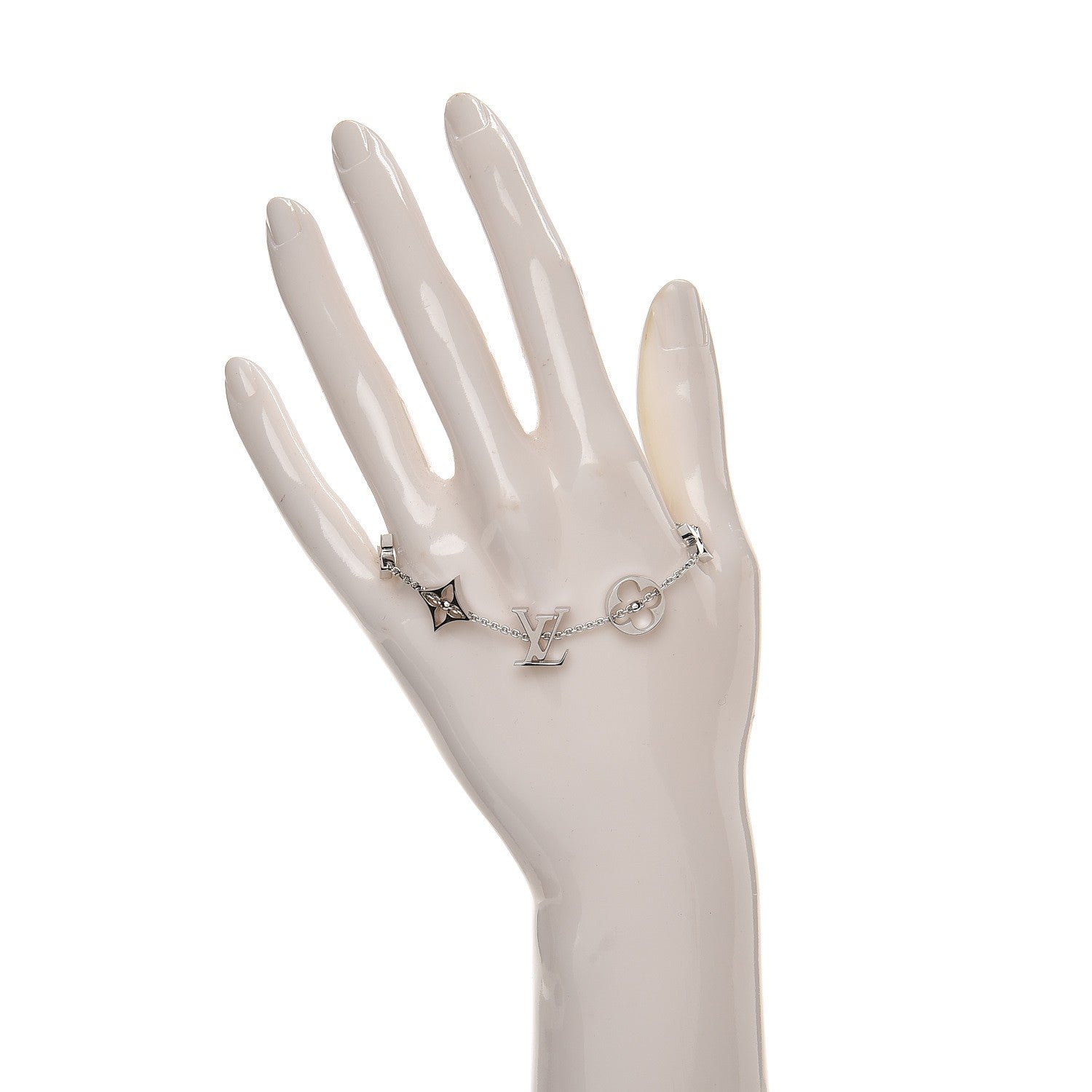 Louis Vuitton 18K White Gold Monogram Bracelet 2 of 3