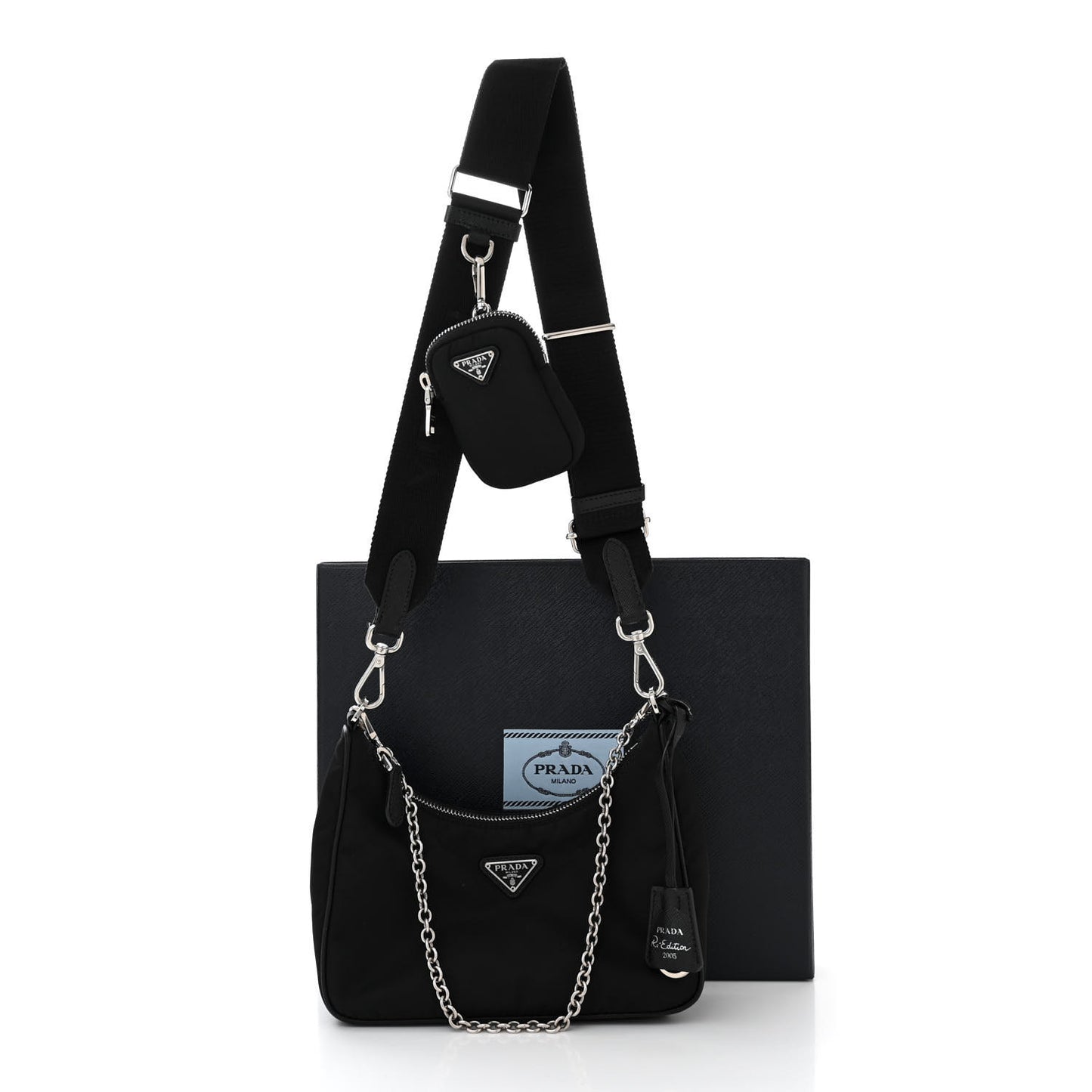Re-Nylon Saffiano Re-Edition 2005 Shoulder Bag Black