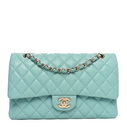 Chanel Caviar Quilted Medium Double Flap Light Blue 1 of 10