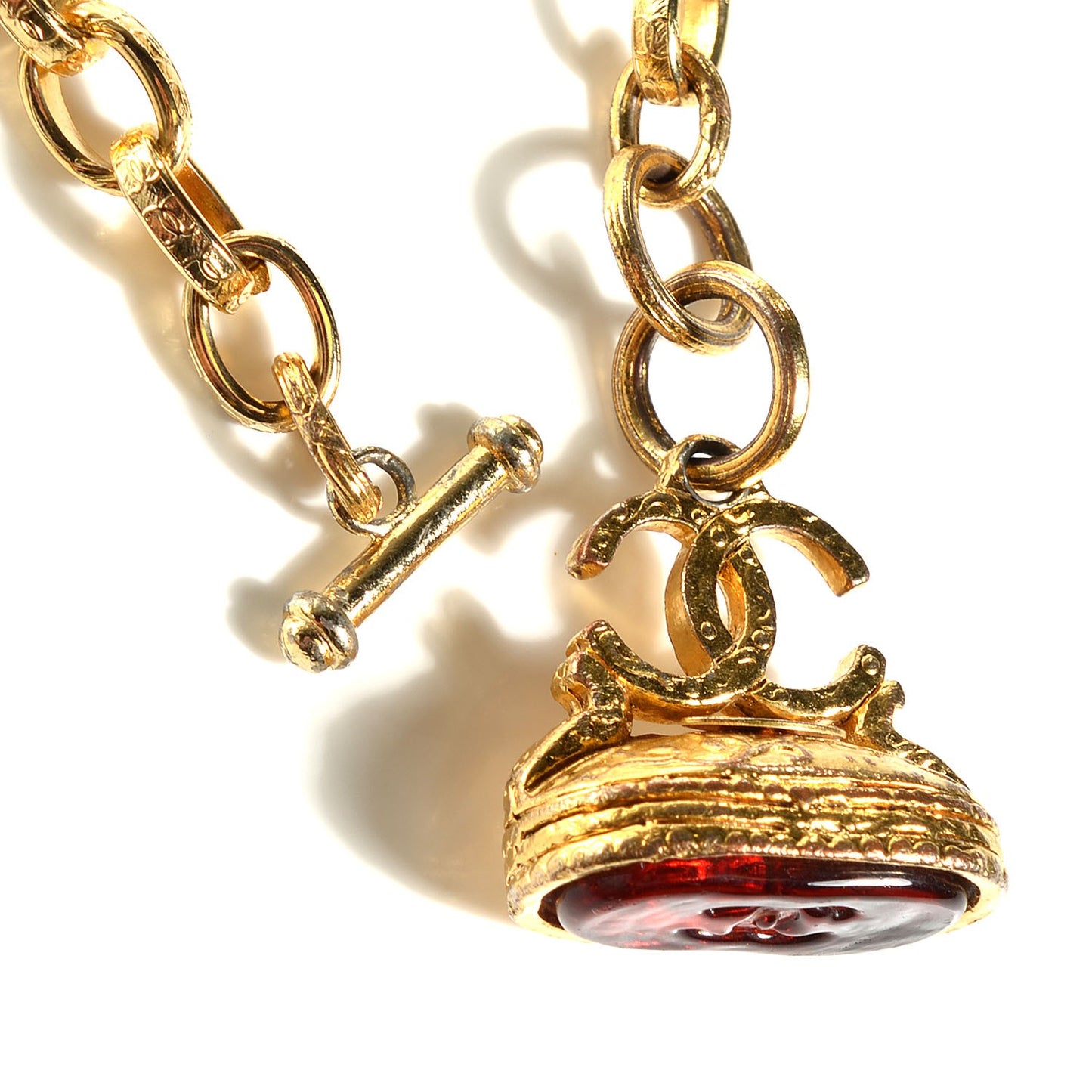 CC Gripoix Chain Necklace Gold