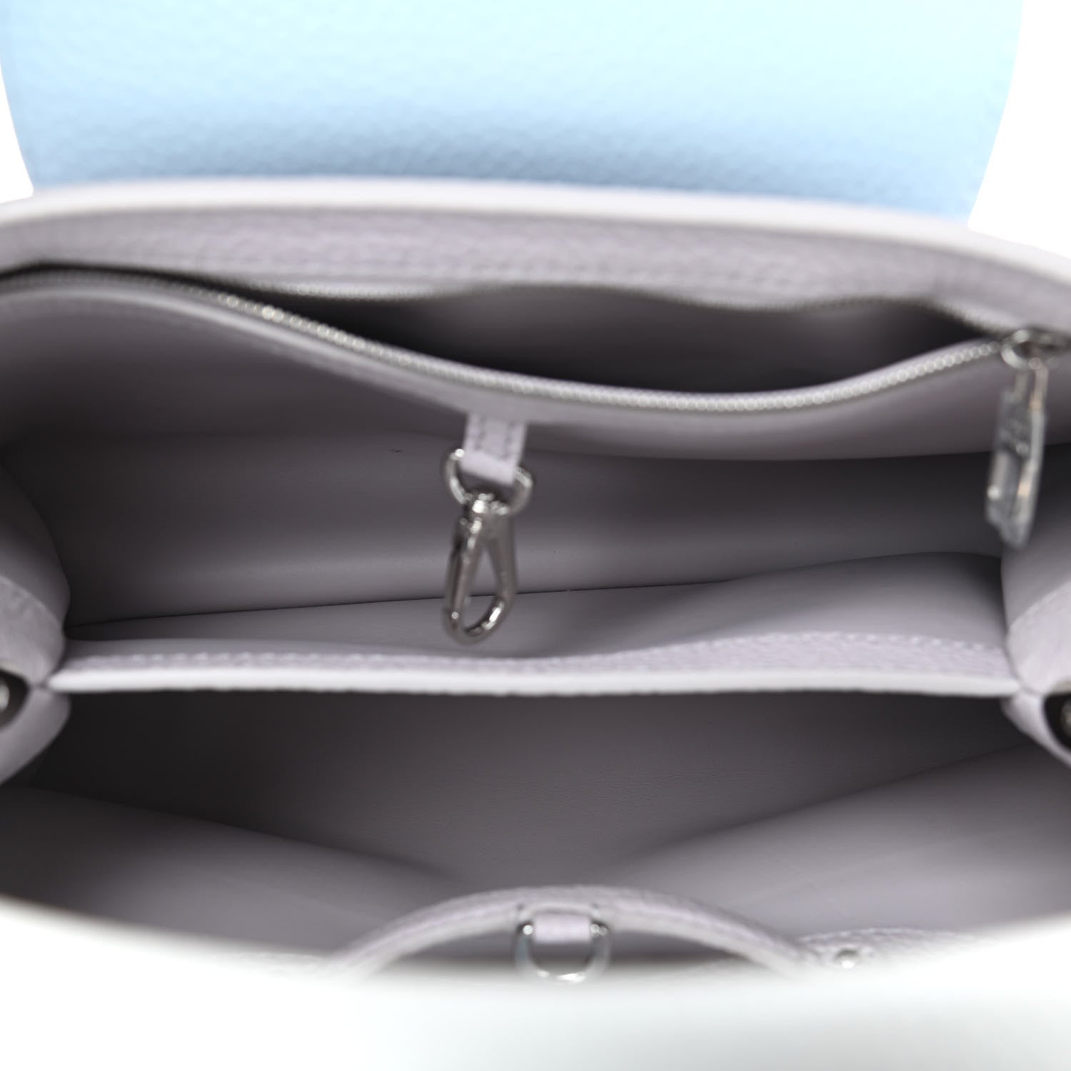 Louis Vuitton Taurillon Capucines PM Brume Olympe Blue White 5 of 8