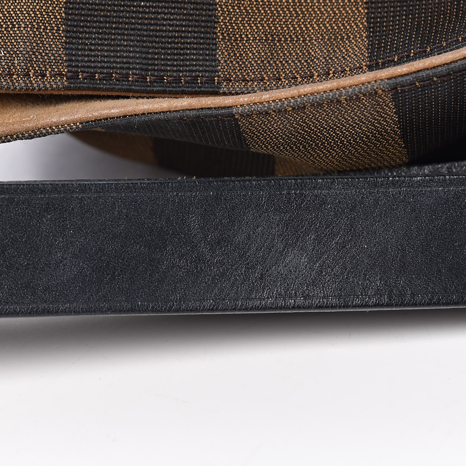 Fendi Pequin Cuoio Vegetale Large Hobo Tobacco Black Cuoio 17 of 18