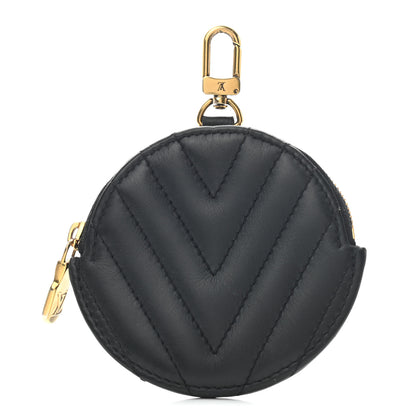 Louis Vuitton Calfskin New Wave Multi Pochette Round Coin Purse Black 1 of 7