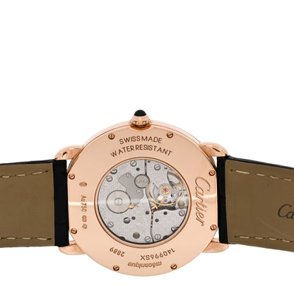 Cartier 18K Pink Gold Alligator 36mm Ronde Louis Manual Winding Watch Black 4 of 5