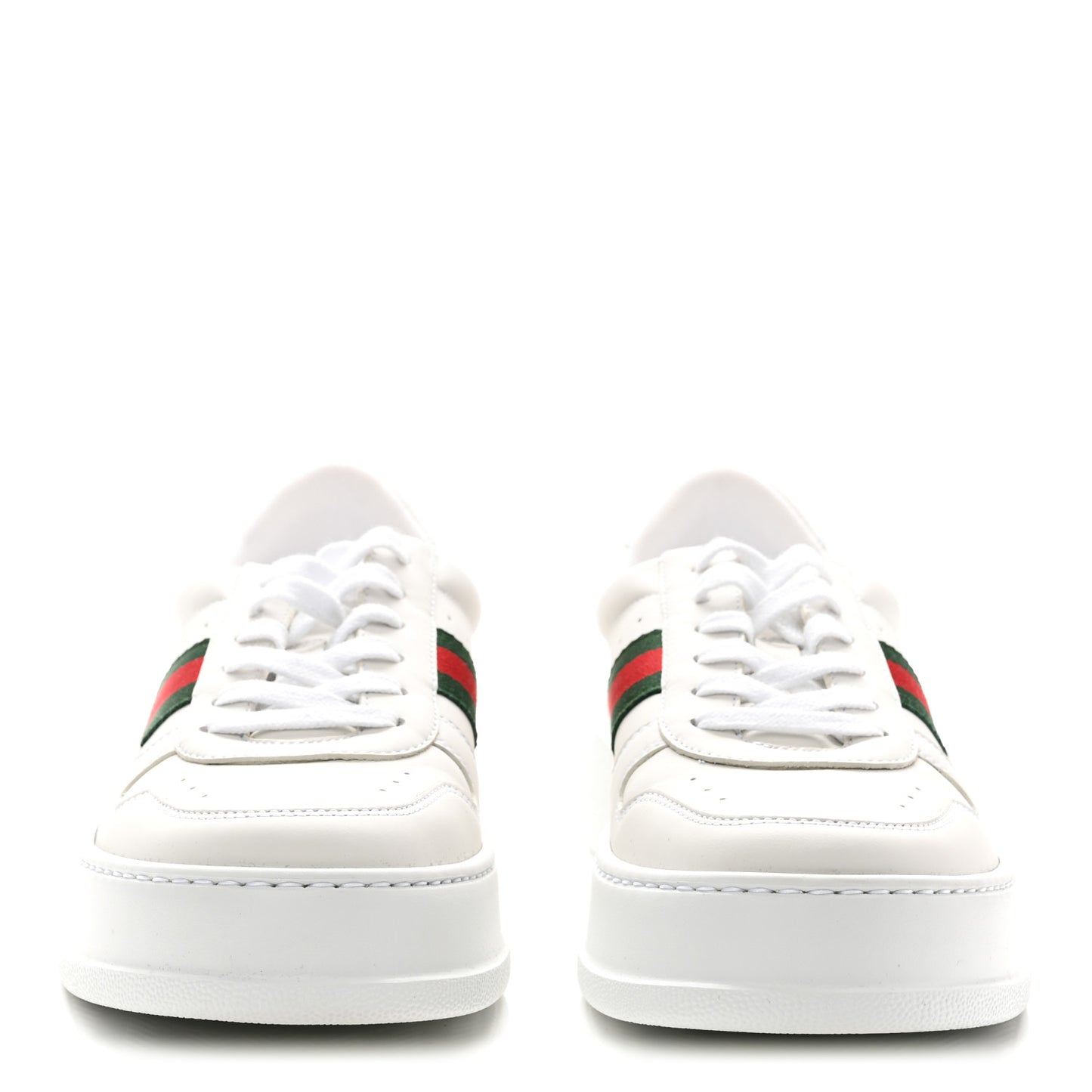 Calfskin Web Womens Platform Sneakers 40 White