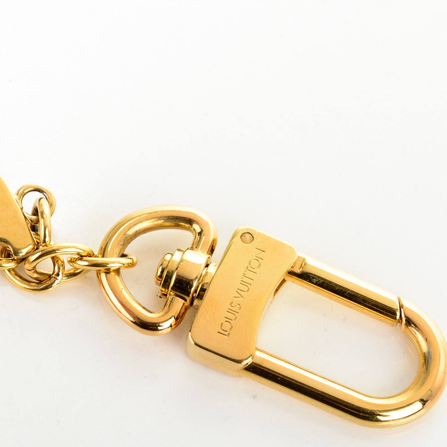 LV Tag Chain Bag Charm Gold