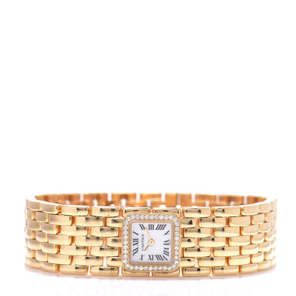 Cartier 18K Yellow Gold Diamond Mother of Pearl 21mm Panthere Ruban Quartz Watch 2 of 5