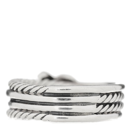 David Yurman Sterling Silver Diamond X Crossover Ring 50 5.25 5 of 8