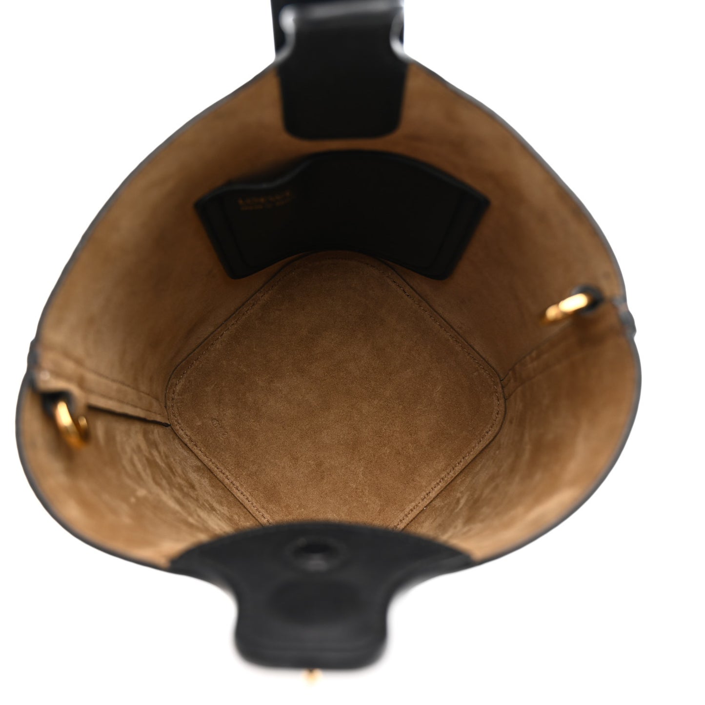 Soft Grained Calfskin Mini Pebble Bucket Bag Black