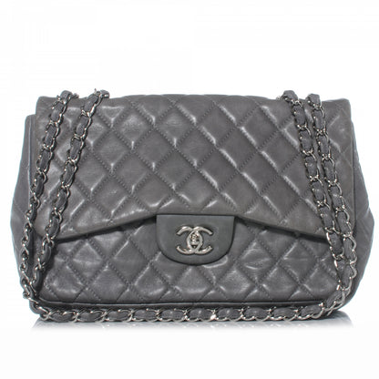 Chanel Lambskin Jumbo Single Flap Grey 1 of 10