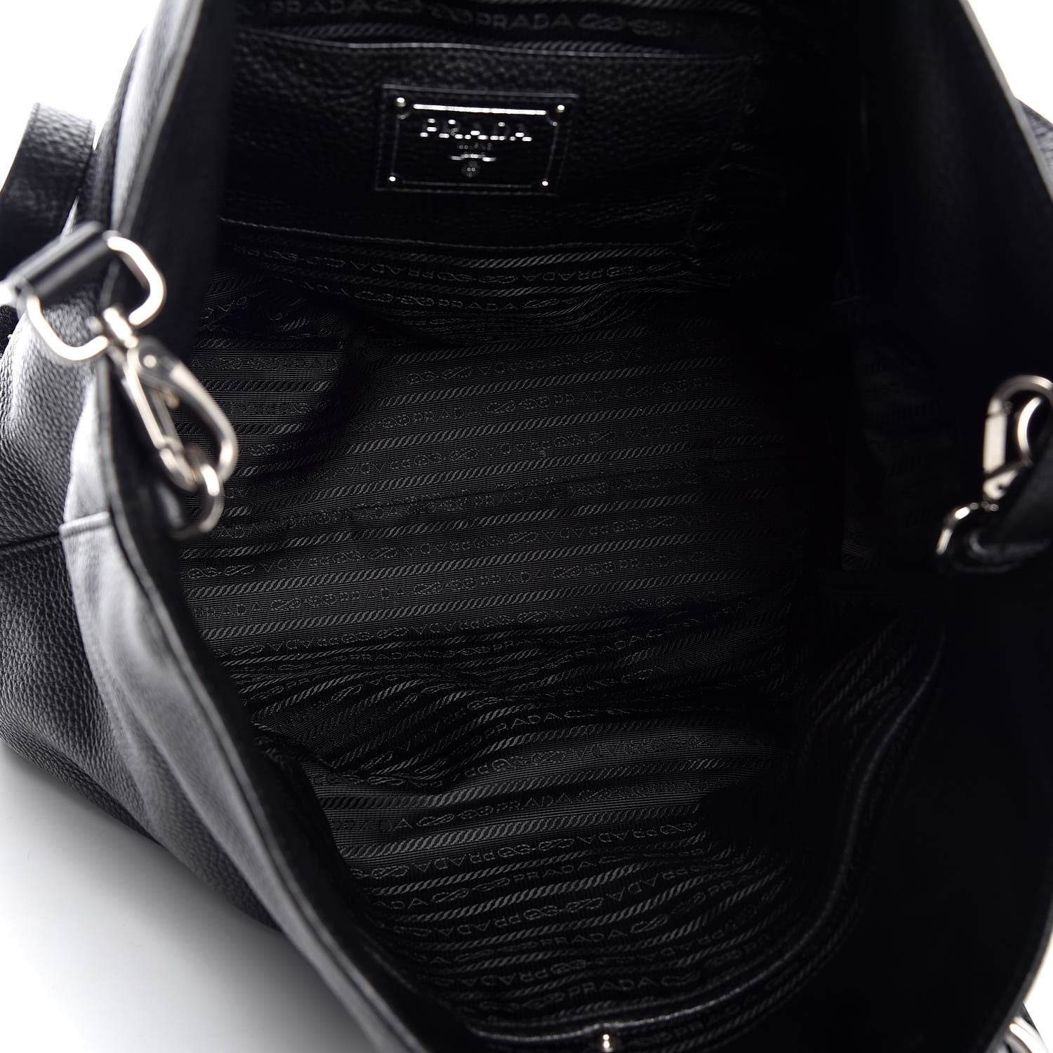 Prada Vitello Daino Tote Black 6 of 14