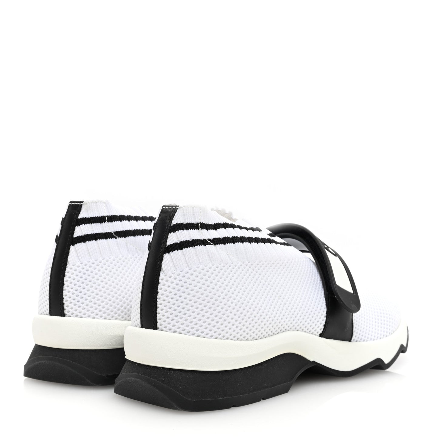 Stretch Yarn Stiff Band Rockoko Sneakers 35.5 Black White