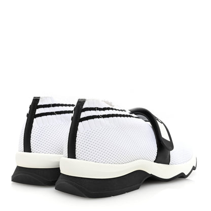 Fendi Stretch Yarn Stiff Band Rockoko Sneakers 35.5 Black White 4 of 8