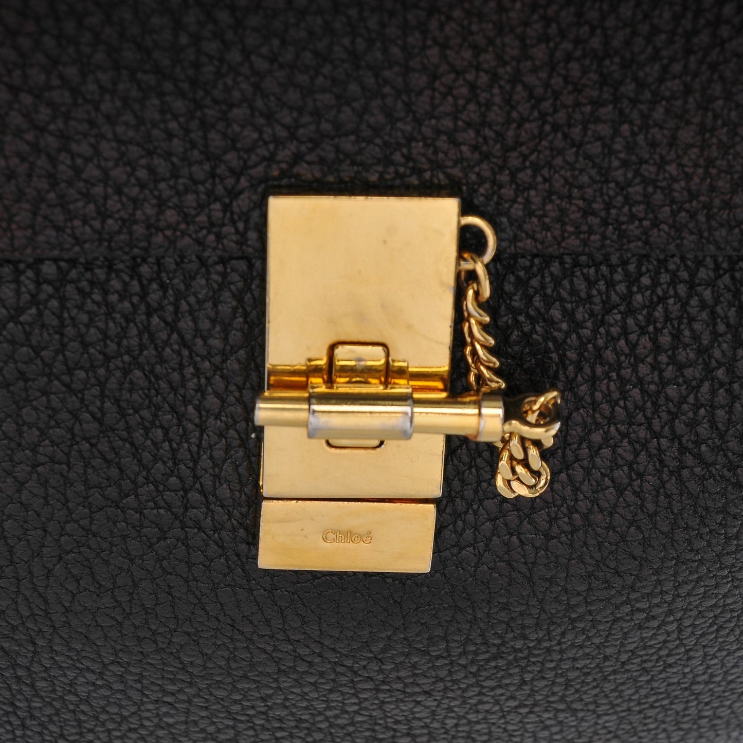 Grained Lambskin Large Drew Shoulder Bag Black