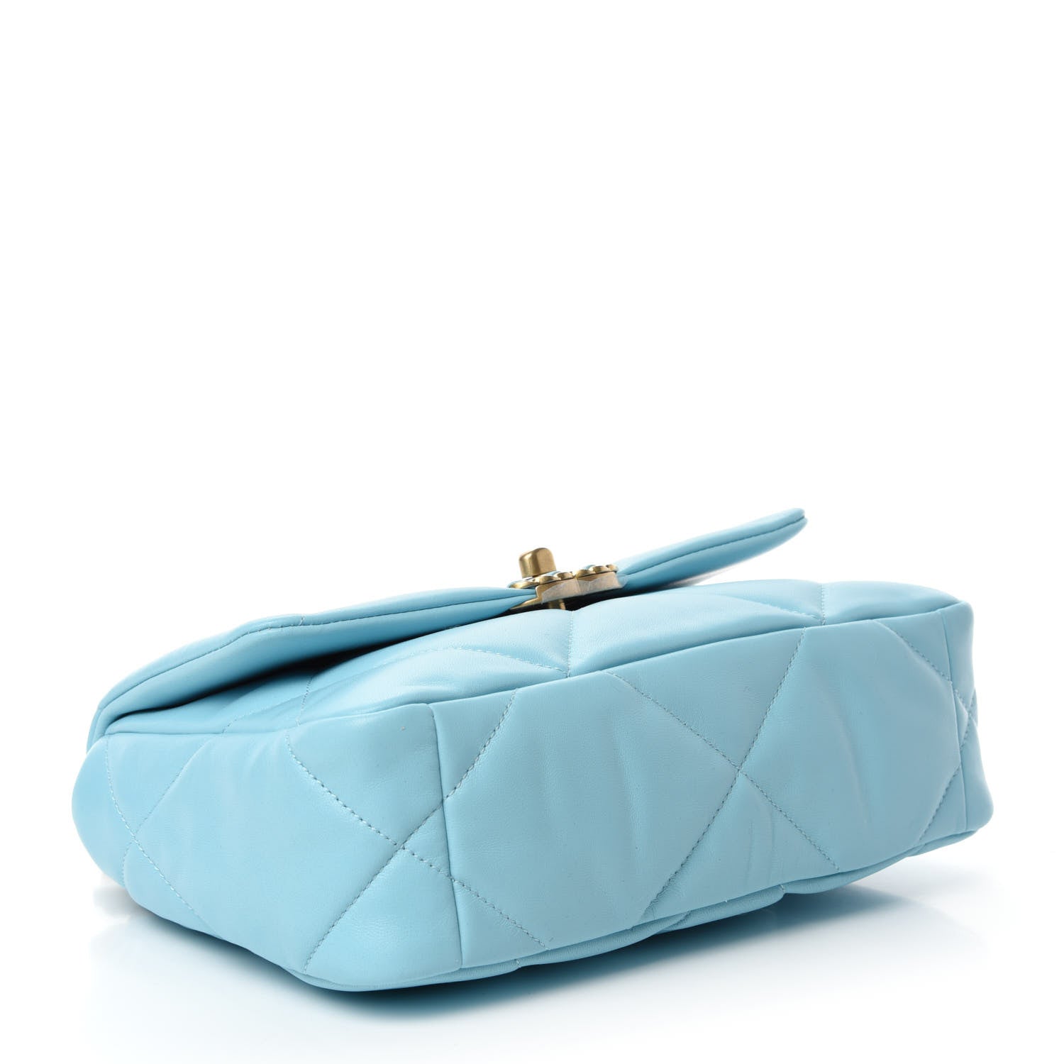 Chanel Shiny Lambskin Quilted Medium Chanel 19 Flap Light Blue 4 of 11