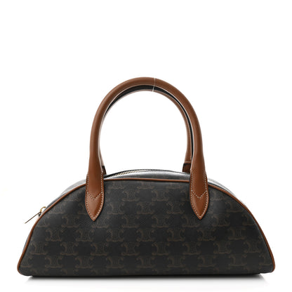 Celine Triomphe Canvas Calfskin Medium Teckel Triomphe Bag Tan 1 of 10