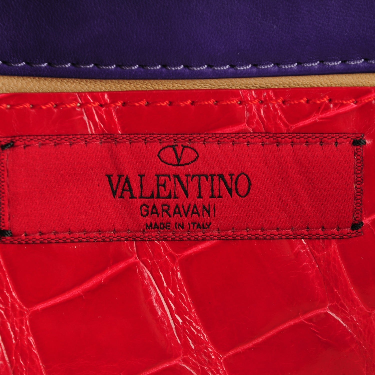 Valentino Garavani Crocodile Crystal Black Panther Bangle Clutch Purple 6 of 7