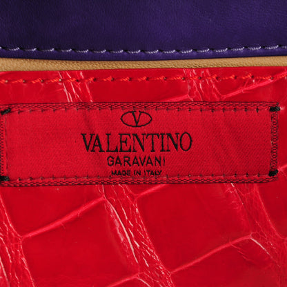 Valentino Garavani Crocodile Crystal Black Panther Bangle Clutch Purple 6 of 7